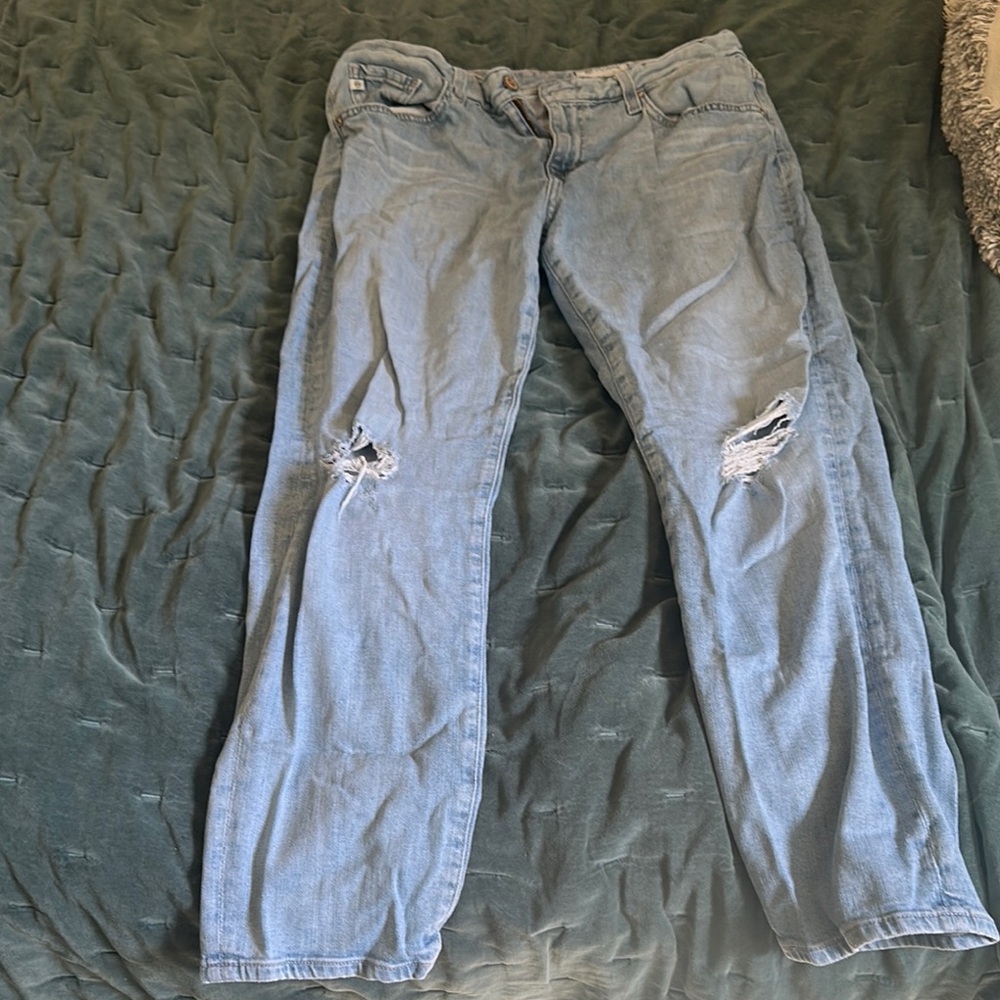 AG Distressed Light Blue Jeans